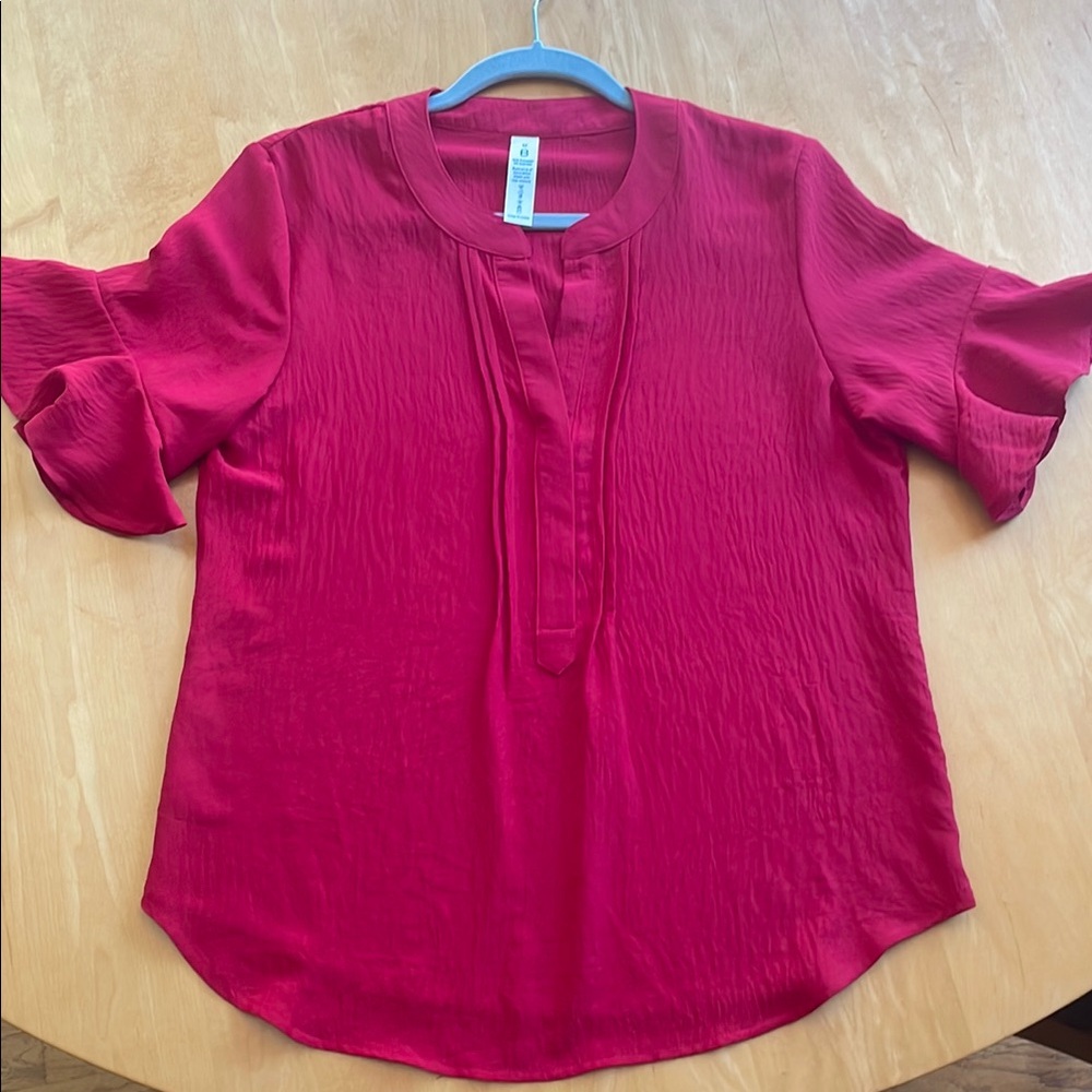 Mono B Vibrant Red Blouse